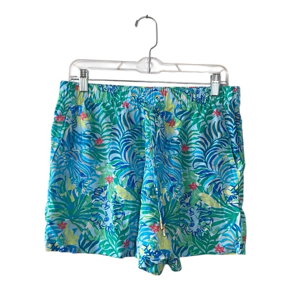 Lilly Pulitzer Croix Shorts Multi Via Parigi Blue Beach Short High Rise Small